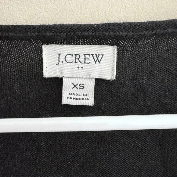 J. Crew Black V-Neck Sweater with Button Sleeves, Size XS - Picture 10 of 16